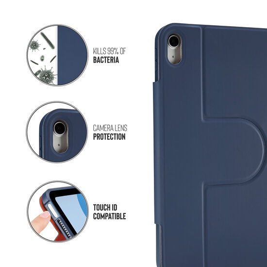 Pipetto Rotating Folio iPad 2025 / 2022 hoesje blauw
