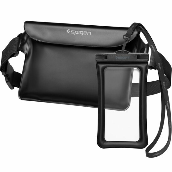 Spigen AquaShield A621 waterdicht heuptasje + universeel telefoonhoesje set