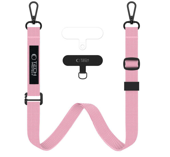 TechProtection Rope universeel crossbody draagkoord voor elke telefoon roze