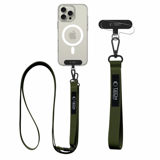 TechProtection Rope universeel crossbody draagkoord voor elke telefoon groen