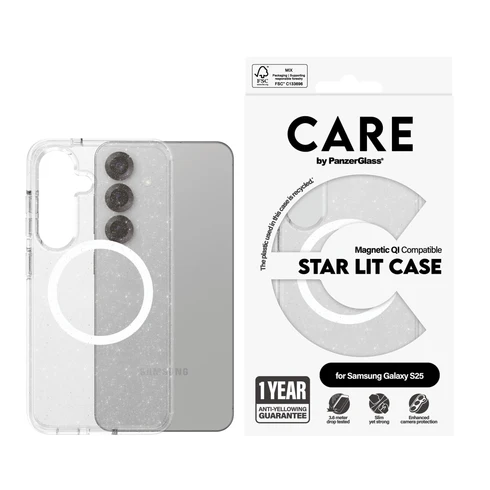 PanzerGlass CARE Urban Combat MagSafe Galaxy S25 hoesje doorzichtig glitter