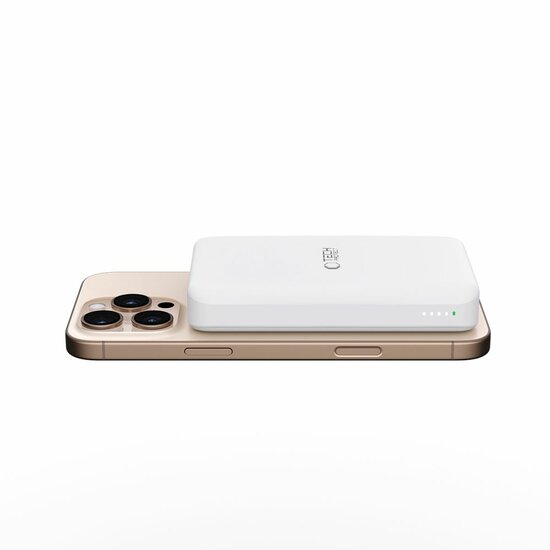 TechProtection Qi2 15 watt MagSafe draadloze powerbank 10000 mAh wit