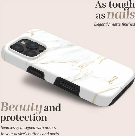 MIO MagSafe iPhone 16 Pro hoesje White Marble
