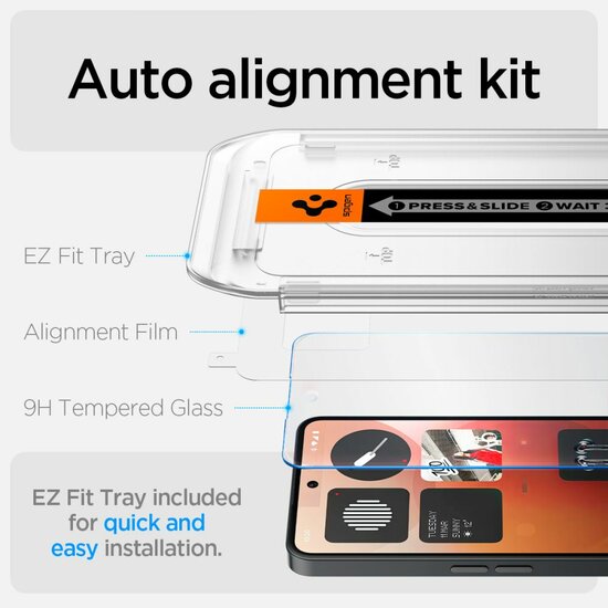 Spigen GlastR EZ Fit Nothing Phone 3A / 3A Pro glazen screenprotector 1 pack