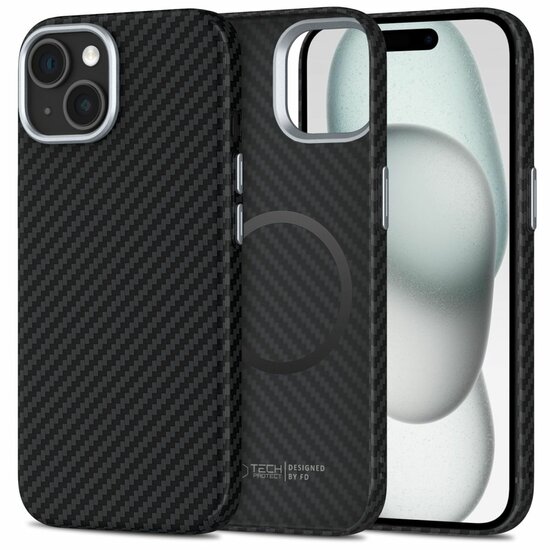 TechProtection Carbon MagSafe iPhone 15 hoesje