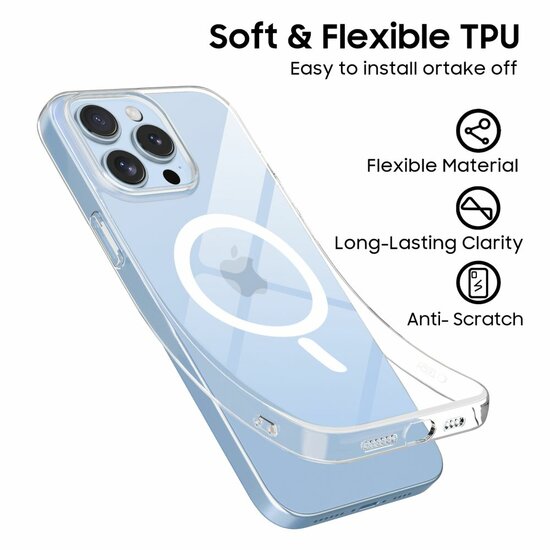 TechProtection Flex MagSafe iPhone 13 Pro hoesje transparant