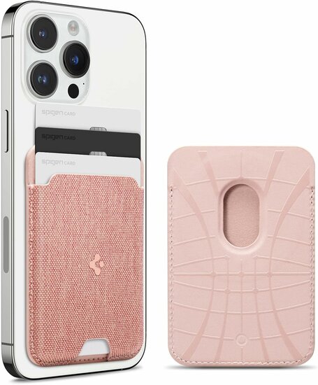 Spigen Urban Fit MagSafe wallet hoesje roze