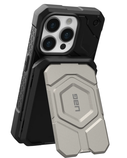 UAG Monarch MagSafe wallet met stand titanium