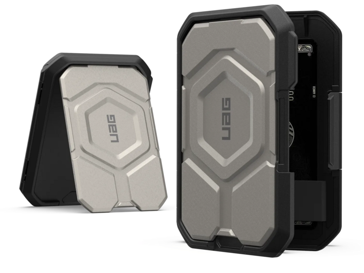 UAG Monarch MagSafe wallet met stand titanium