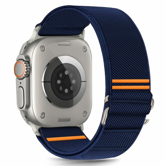 TechProtection Nylon slip Apple Watch 49 / 46 / 45 / 44 mm bandje navy
