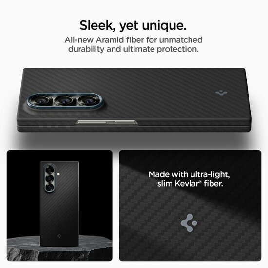 Spigen AirSkin Aramid Galaxy Z Fold&nbsp;7 hoesje zwart