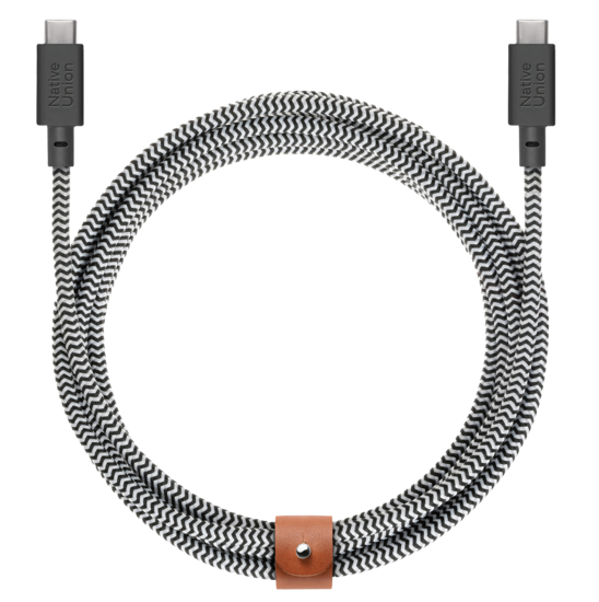Native Union Belt XL USB-C naar USB-C 3 meter kabel zebra