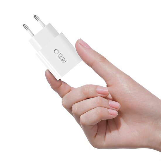 TechProtection 20 watt USB-C oplader + USB-C kabel wit