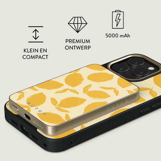 Burga MagSafe draadloze powerbank 5000 mAh lemon tart