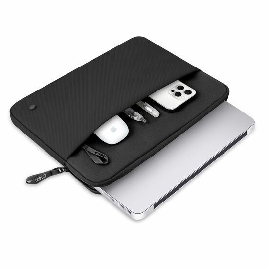 TechProtection Zipper MacBook 13 / 14 sleeve zwart
