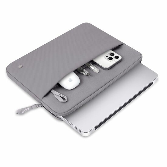 TechProtection Zipper MacBook 13 / 14 sleeve grijs