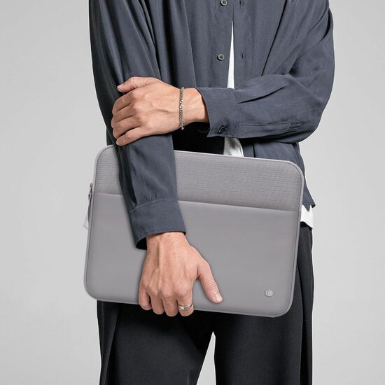 TechProtection Zipper MacBook 13 / 14 sleeve grijs