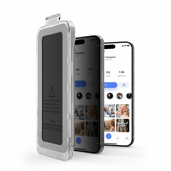 TechProtection Quick&nbsp;Spy iPhone 16 Pro Max privacyglas glazen screenprotector 2 pack