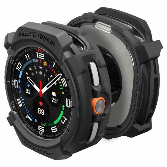 Spigen Rugged Armor Galaxy Watch 8 46 mm hoesje zwart