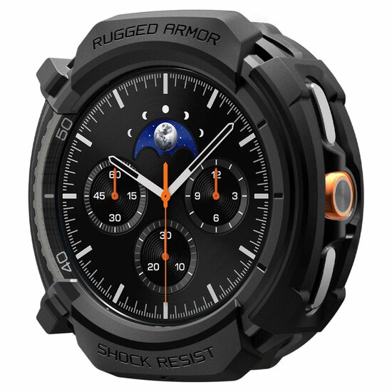 Spigen Rugged Armor Galaxy Watch 8 46 mm hoesje zwart