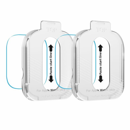 TechProtection Easy Apple Watch Ultra 49 mm glazen screenprotector 2‑pack