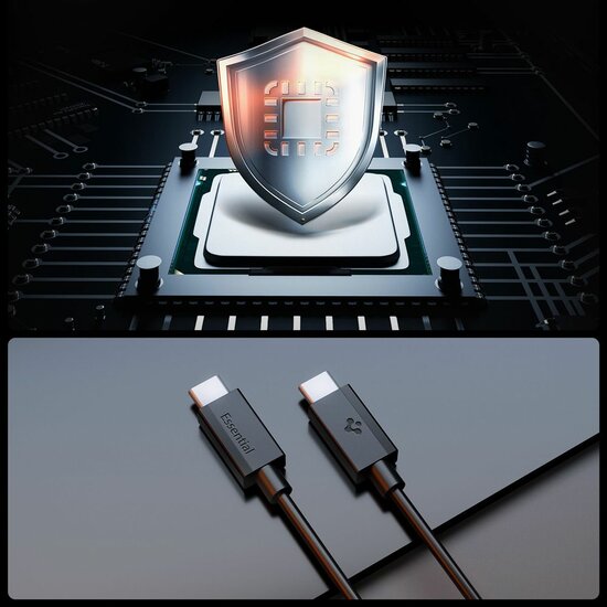 Spigen Essential USB-C kabel 200 cm zwart