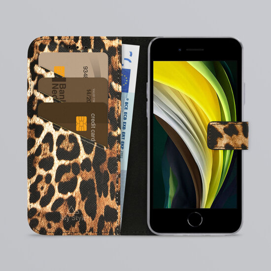 My Style Flex Wallet iPhone SE 2022 / 2020 / 8 hoesje leopard