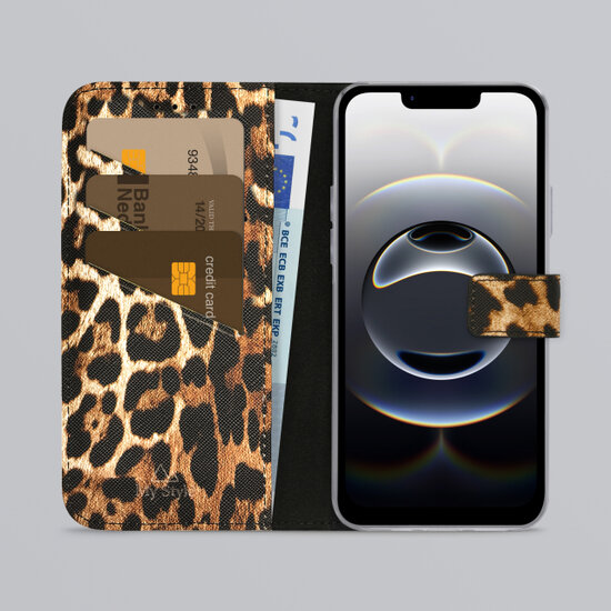 My Style Flex Wallet iPhone 16e hoesje leopard