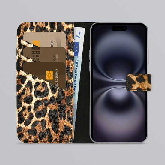 My Style Flex Wallet iPhone 16 hoesje lepoard