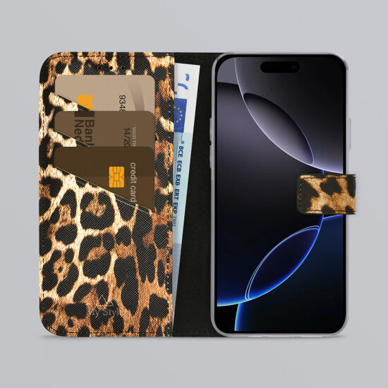 My Style Flex Wallet iPhone 16 Pro Max hoesje leopard