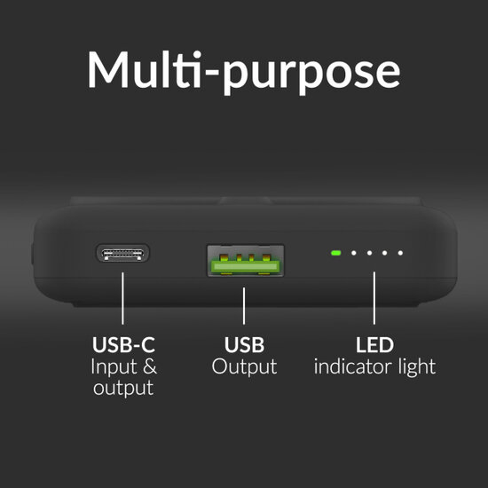 Mobilize MagSafe powerbank met stand 10000 mAh zwart