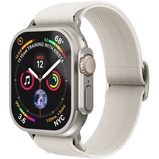 Vonm&auml;hlen Classic Nylon Loop Apple Watch 42 / 41 mm bandje beige
