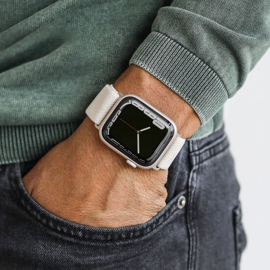 Vonm&auml;hlen Classic Nylon Loop Apple Watch 42 / 41 mm bandje beige