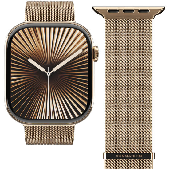 Vonm&auml;hlen Milanese Loop 2 Apple Watch 49 / 46 / 45 mm bandje goud