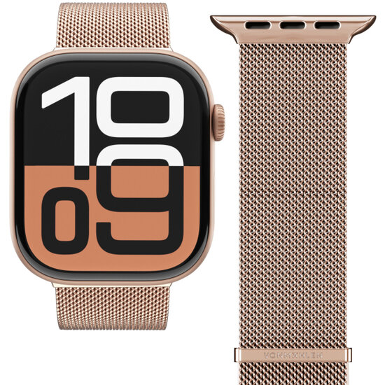 Vonm&auml;hlen Milanese Loop 2 Apple Watch 49 / 46 / 45 mm bandje rose goud