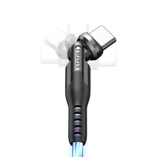 Statik PowerPivot Glowing LED USB-A naar USB-C kabel 200 cm