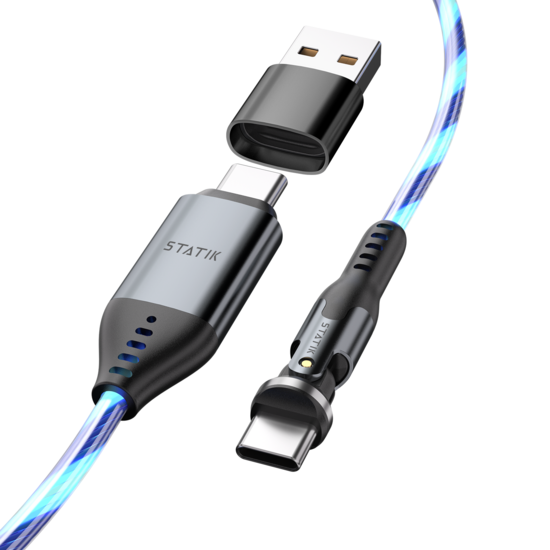 Statik PowerPivot Glowing LED USB-C naar USB-C kabel 100 cm