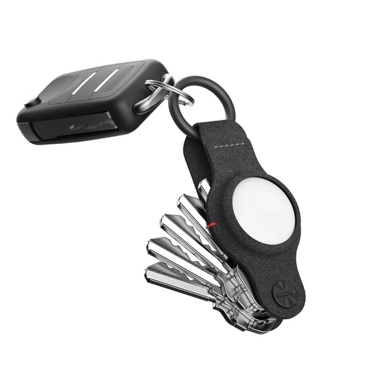KeySmart Air vegan leer AirTag sleutelhouder zwart