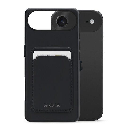 Mobilize Rubber Gelly Card iPhone 17 Air hoesje zwart