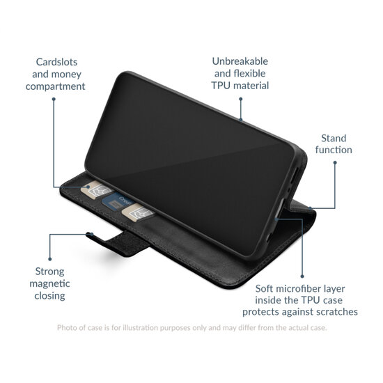Mobilize leren Wallet iPhone 17 Air hoesje zwart