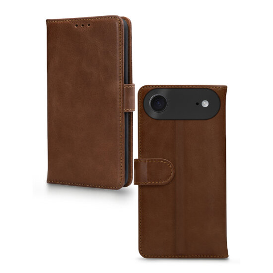 Mobilize leren Wallet iPhone 17 Air hoesje bruin