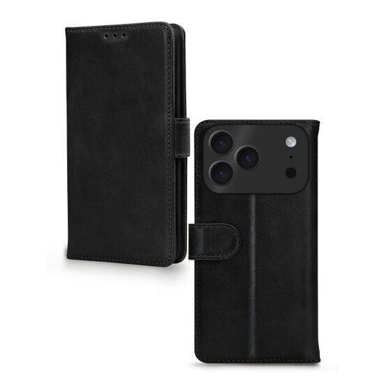 Mobilize leren Wallet iPhone 17 Pro hoesje zwart