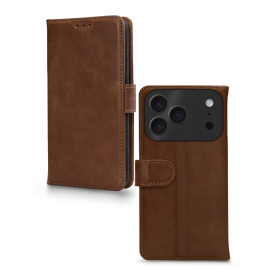 Mobilize leren Wallet iPhone 17 Pro hoesje bruin