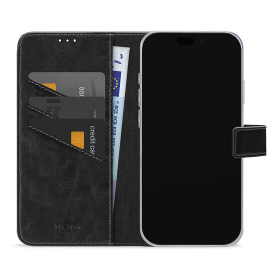 My Style Flex Wallet iPhone 17 Pro Max hoesje zwart