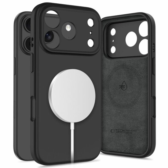 TechProtection Silicone MagSafe iPhone 17 Pro Max hoesje zwart