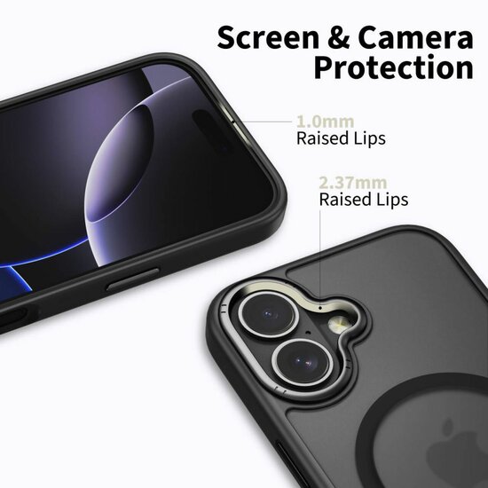 TechProtection Edge MagSafe iPhone 17 hoesje zwart