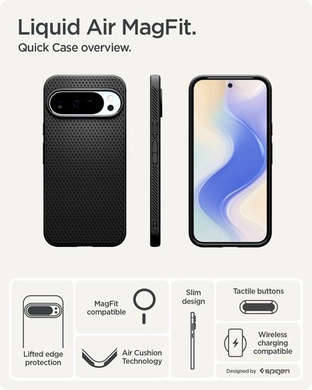 Spigen Liquid Air MagSafe Google Pixel 10 Pro XL hoesje zwart