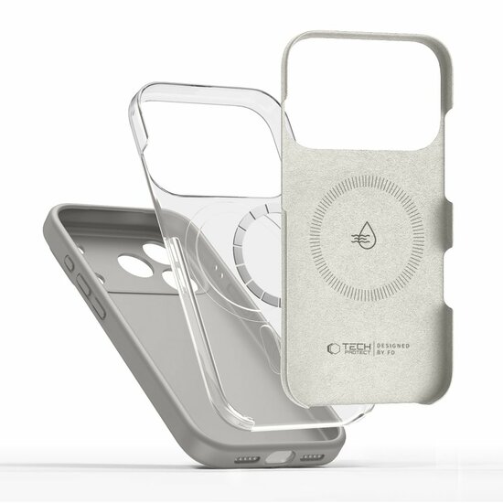 TechProtection Silicone MagSafe iPhone 17 Pro hoesje grijs