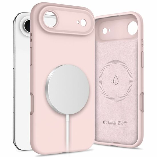 TechProtection Silicone MagSafe iPhone 17 Air hoesje roze