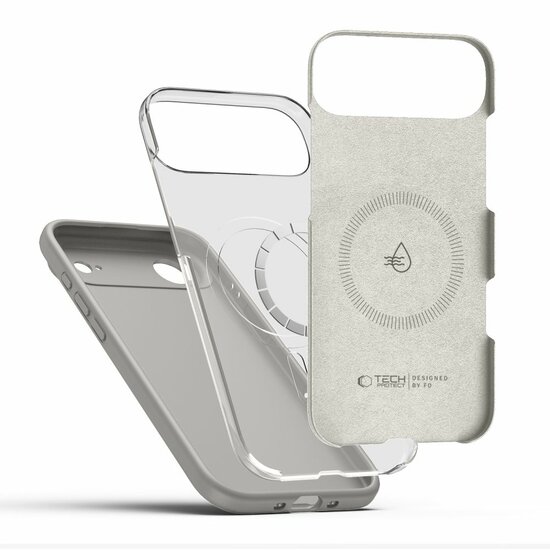 TechProtection Silicone MagSafe iPhone 17 Air hoesje grijs
